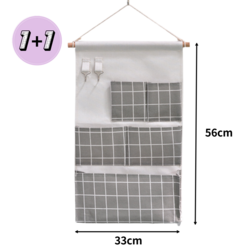 벽걸이수납포켓 1+1 린넨 방수 벽걸이주머니 북유럽스타일 다용도정리주머니 월포켓 방문걸이포켓 차키걸이 리모컨주머니 리모컨걸이 공구주머니 공구정리포켓 걸이형수납함 사무용품정리함