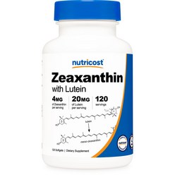 뉴트리코스트 루테인 20mg이 포함된 지아잔틴 Nutricost Zeaxanthin 120 Softgels (해외직구 국내배송)