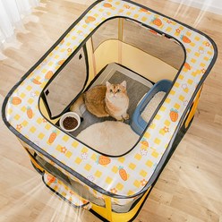 고양이 출산 산실 강아지 분만실 격리 하우스 길냥이 집 접이식 텐트, 옐로우