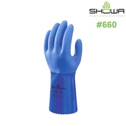 SHOWA 660 PVC 삼중 코팅 작업용 안전 장갑 내유 내화학 어업용 방수 쇼와, 1개