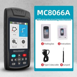 gps 토지 측량기 Mileseey GPS 쟁기 토지 측정기 핸드헬드 면적 테스터 장비 내비게이션 MC8042, 04 MC8066A