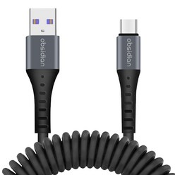 차량용 스프링 코일 고속충전 USB케이블, USB A to C, 1개, 본상품선택