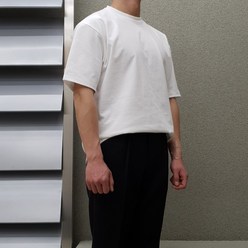 두꺼운 안비치는 비침없는 스판 무지 라운드 기본 분또 반팔 정장 티셔츠 흰티