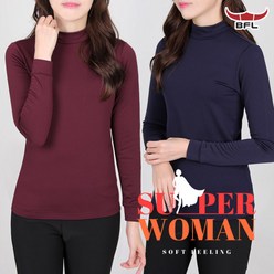 [BFL] 여성 가을 겨울 슈퍼우먼 기능성 프리미엄 기모 반목 긴팔 티셔츠