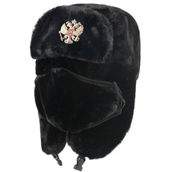 CAMOLAND 소련 육군 군사 배지 폭격기 모자 남자 여자 러시아 Ushanka 모자 가짜 토끼 모피 귀고리 스노우 캡 사냥꾼 모자