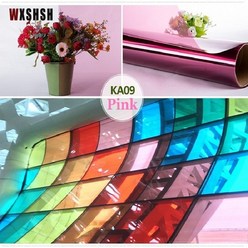 자체 접착 창 필름 태양 보호 UV 분리형 장식 창문 캐비닛 테이블 유리 벽 필름 핑크, 90x200cm, 1개