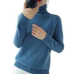 여성 가을겨울 목폴라티 니트 단색 긴팔티 스웨터 Women's sweater