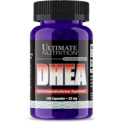 Ultimate Nutrition Pure 25mg DHEA Max Strength Testosterone Libido Metabolism Booster 균형 호르몬 군살 없는 근, 1개