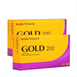 Kodak 코닥골드 200/120 1팩 5롤 프로페스널 120중형필름 24년9월, 1개, 코닥필름 골드 200 120 중형 2팩(10롤)