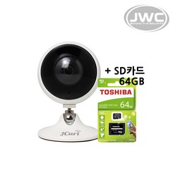JWC [풀캠]홈카메라 홈CCTV 홈캠 300만 화소 큐리캠2탄 실내용, 풀캠+도시바 SD카드 64GB