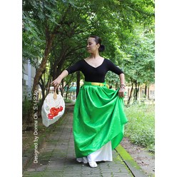 [도나오앤지 한국무용풀치마] 양단 한복허리치마 무용연습복 색상 다양