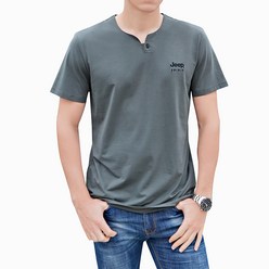지프 스피릿 반팔티 남성 여름 티셔츠 순면 남자의 짧은 소매 캐주얼 V-넥 브이넥 티셔츠 느슨한 디자인 남성용 18569
