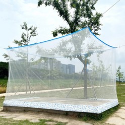 맘스필 국산 대형 침대 무형광 사각 모기장, 화이트