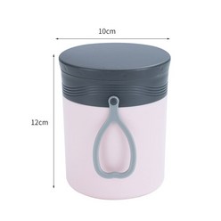 수프 컵용 450ml 미니 쿨러 휴대용 아침 식사 스테인레스 스틸 컵 전자 레인지 봉인 된 도시락 상자, 분홍색