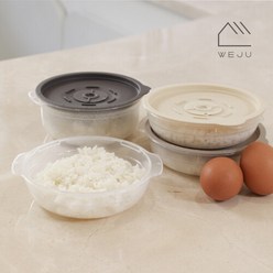 [위주]스팀 냉동밥 전자레인지 조리용기 450ml, 크림, 12개입