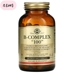 솔가 비타민 비 B complex 컴플렉스 피리독신 리보플라빈 티아민 판토텐산 100캡슐, 100정, 1개