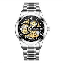 더355 남성 여성 패션 메탈 스켈레톤 스위스시계 명품 스타일 무브먼트 오토매틱 기계식시계 fngeen gold automatic watch men