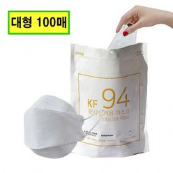 국산 KF94 마스크 벌크형 케이매딕 국산원자재 100매 대형, 50매입, 2개, 흰색