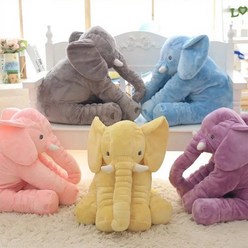 Fowod 귀여운 코끼리 봉제장난감 동물인형, 파랑색노란 색