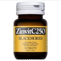 Blackmores 블랙모어 Zinvit C 250mg Vitamin C 진빗 C 250 비타민C 타블렛 50정