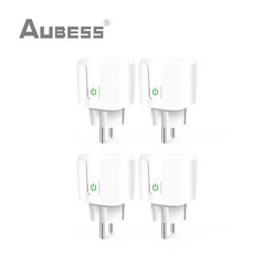 리모콘 호환 범용 AUBESS 20A Tuya WiFi EU 스마트 플러그 홈 전원 모니터 무선 소켓 원격 음성 제어 Alexa, 04 4PCS_01 EU Plug
