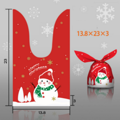 피제닉 크리스마스 구디백 사탕 선물 봉투 50P, 눈사람, 50개입