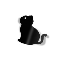 인테리어 고양이 스티커 K-679, 화이트 무광 M 1개
