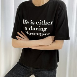오키 여성 라이프 나염 라운드 반팔 티셔츠