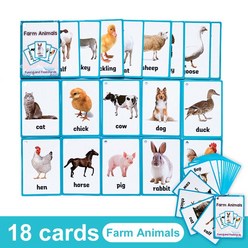 영어 카드 파닉스 단어 학습 카드 영어낱말 플래시 카드, Farm Animals 18Cards