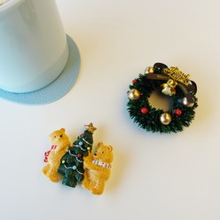 크리스마스 귀여운 냉장고자석 곰돌이 미니리스 루돌프 미니트리 마그넷 소품, 곰돌이+미니리스