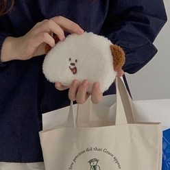 한국ins 통통한 작은 얼굴 강아지 털 귀여운 동전지갑증가방 휴대용 동전지갑
