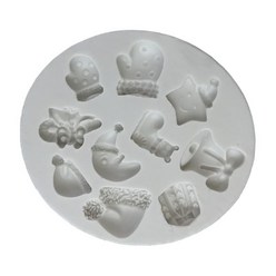 크리스마스 문 벨 3D 모양 케이크 실리콘 곰팡이 초콜릿 퐁당 페이스트 페이스트 수지 금형 DIY 공예 장식 베이킹 도구