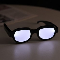 코난안경 남자 뿔테 검정색 레트로 LED 빛나는 안경 코난코스튬 할로윈 코스튬, 코난스타일 글로우