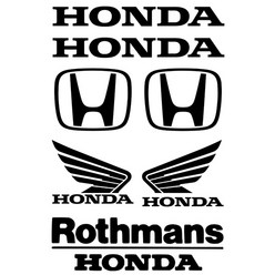 마이웨이카 혼다 로고 스티커 모음 Honda 바이크 오토바이 방수 데칼 튜닝, 검정색, 1개