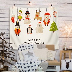 크리스마스 소품 패브릭포스터 벽 트리 가림막 대형, 14 귀여운 인형들