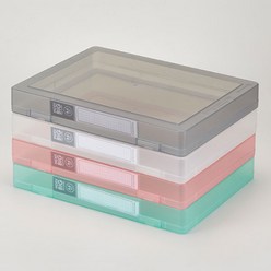 무무 A4 인덱스 화일케이스 40형 43mm 투명 클리어 레고 정리 파일 박스, 그린
