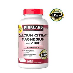 커클랜드 칼슘 시트레이트 마그네슘 아연 비타민 D3 500정 (타블렛) Kirkland Calcium Citrate Magnesium and Zinc Vitamin 500tab, 1개