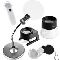 ZIOBIZ magnifying glass확대경 돋보기 학습용 휴대용 관찰 전문가용 돋보기/루페, 선택2)10X루페, 1개