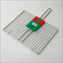 DH 국산 스텐 사각 겹석쇠 - 소 중 대, 中(300×245), 1개