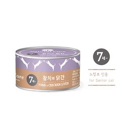 네츄럴코어 캔 95gx24개 고양이 간식, 24개, 네츄럴코어 캣 캔 시니어 참치 닭간 95g