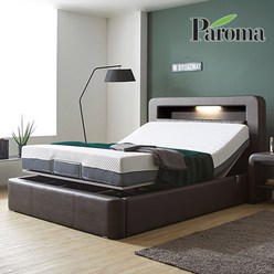 파로마 브릭스 무중력 LED 모션베드 침대+코지블루 천연라텍스 매트리스 230T, 초코브라운