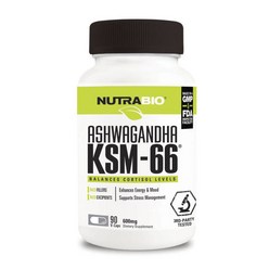 뉴트라바이오 아슈와간다 KSM-66 600mg 브이-캡 비건 글루텐 프리, 1개, 90정