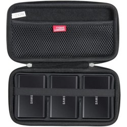허밋쉘 하드 여행용 케이스 삼성 T7 포터블 SSD 1테라바이트 2테라바이트 500기가바이트 USB 3.2 외장 솔리드 스테이트 드라이브 3개 드라이브용 다크 블루