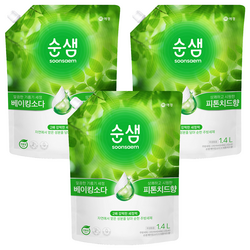 순샘 베이킹소다 피톤치드 리필 세제, 1.4L, 3개