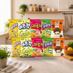 농심 빵부장 초코빵 55g+자갈치 90g+메론킥 60g+바나나킥 75g+양파링 80g각 2개 (총10개)