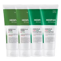 메디팜 시카 수분진정 크림 220ml 2개+클렌징폼 220ml 2개 /주름개선+미백 기능성화장품