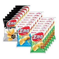 오리온 포카칩 3종 오리지널 66g+어니언 66g+페퍼 60g 7개씩 (총 21개)