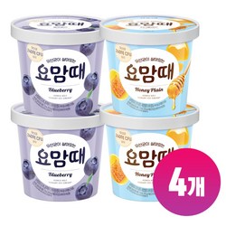 빙그레 아이스크림 요맘때 파인트 2종 혼합(블루베리2+허니플레인2) 총 4개, 4개, 710ml