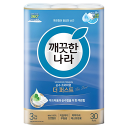 깨끗한나라 순수 프리미엄 더 퍼스트 천연펄프 3겹 고급롤화장지, 당신의 생활을 더욱 특별하게!