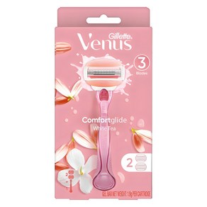 Venus 컴포트 글라이드 화이트티 여성용 면도기 + 면도날 2입